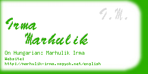 irma marhulik business card